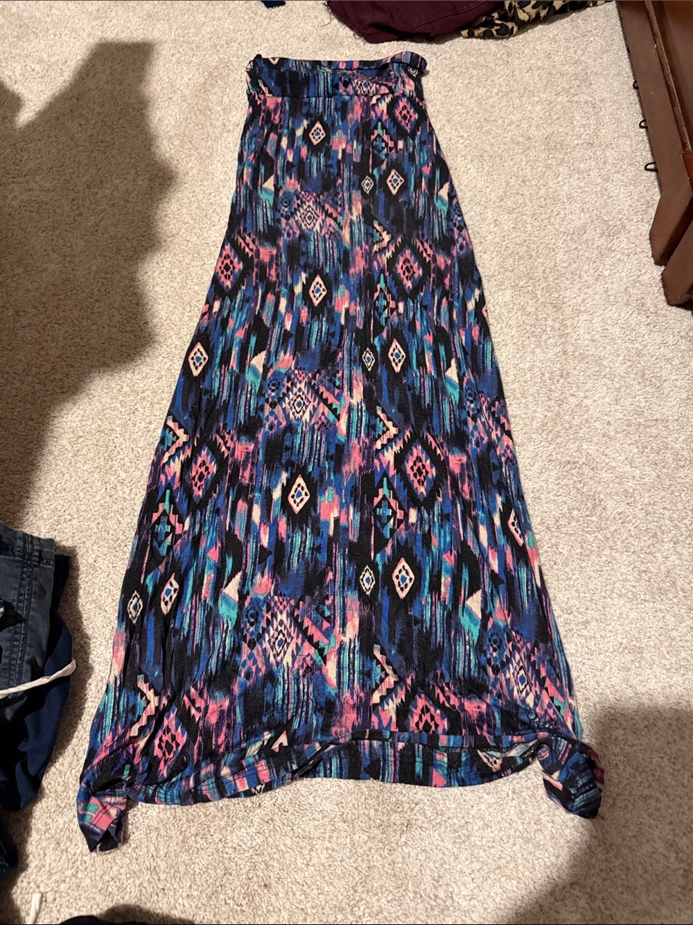 B Jewel Multicolor Geometric Print Maxi Skirt